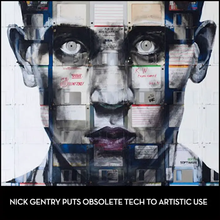 Read more about the article Nick Gentry Puts Obsolete Technology, Floppies, To Good – And Artistic – Use.