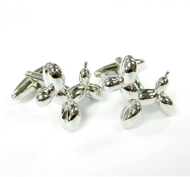 silver finish balloon dog cuff links by Tailor B