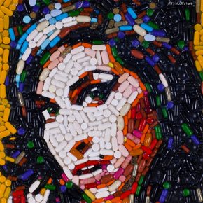 Eye Popping Pill Portraits of Celebrities Amy Winehouse, Heath Ledger & More.