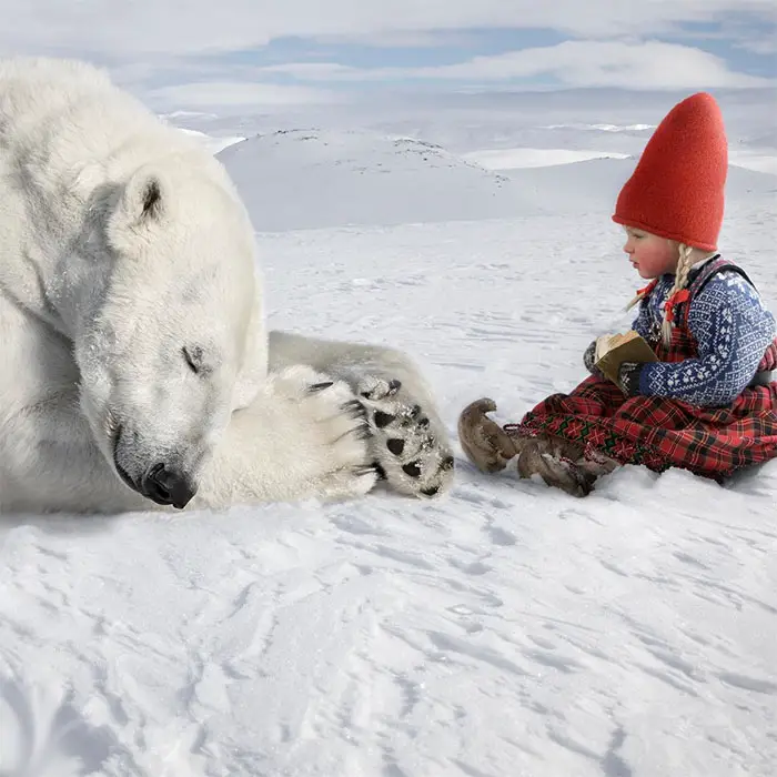 anja and polar bear per breiehagen