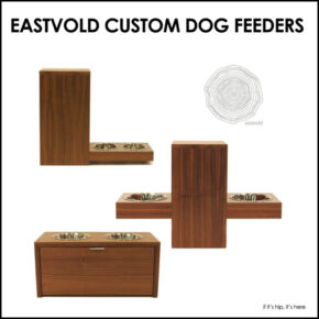 Modern Custom Handcrafted Wood Dog Feeders and Food Storage By Eastvold.