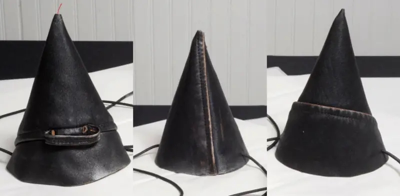 leather party hats by Kristin Mariano