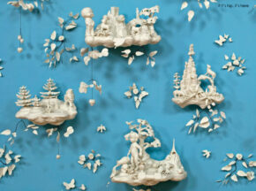 Beth Katleman’s Folly. Three Dimensional Ceramic Toile Wallpaper Installations.