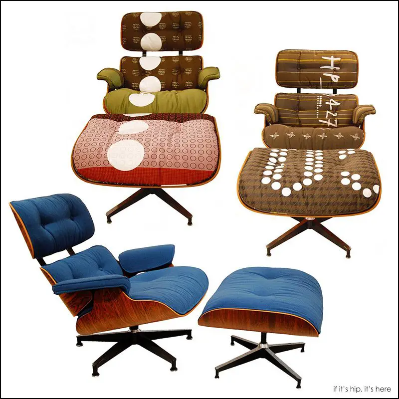 eames lounge chairs upholstered by Hella Jongerius