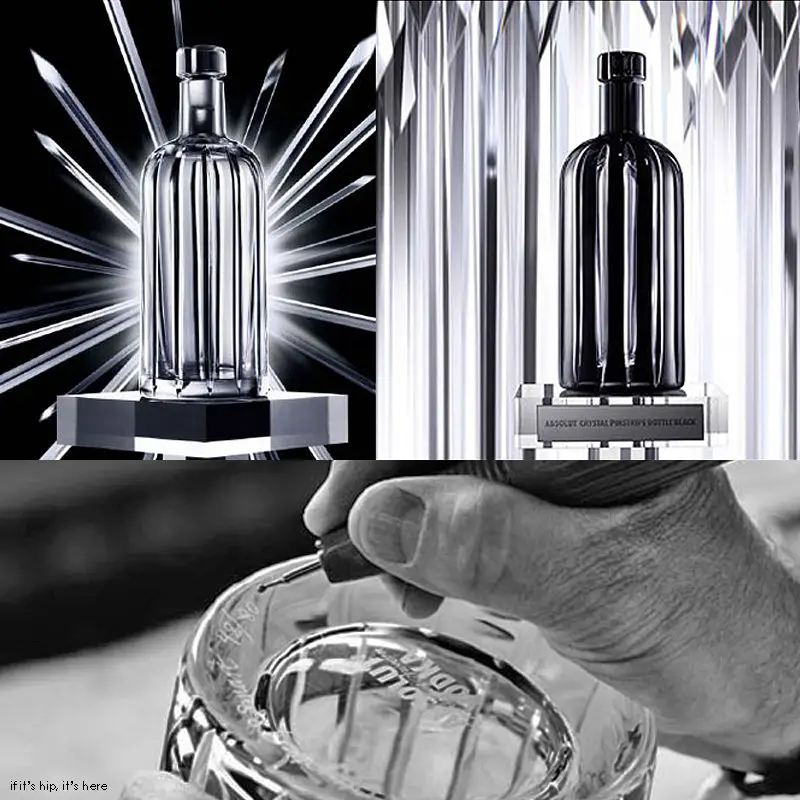 Absolut Vodka Crystal Pinstripe Bottles