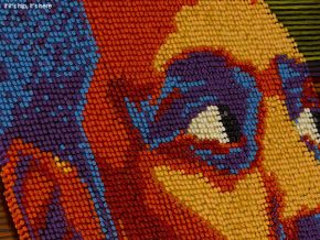 Portraits of Black Icons Made With Thousands Of Colorful Thumbtacks.