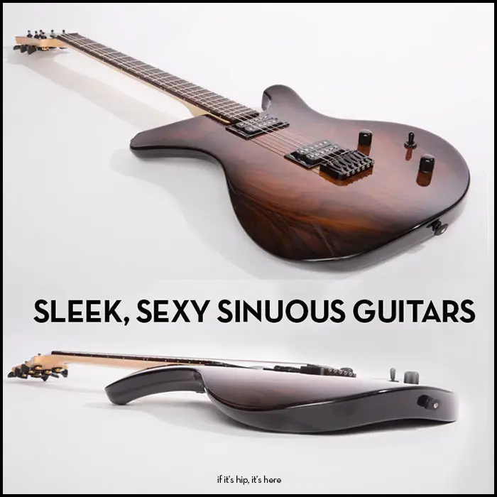 sinuous wood electric guitar