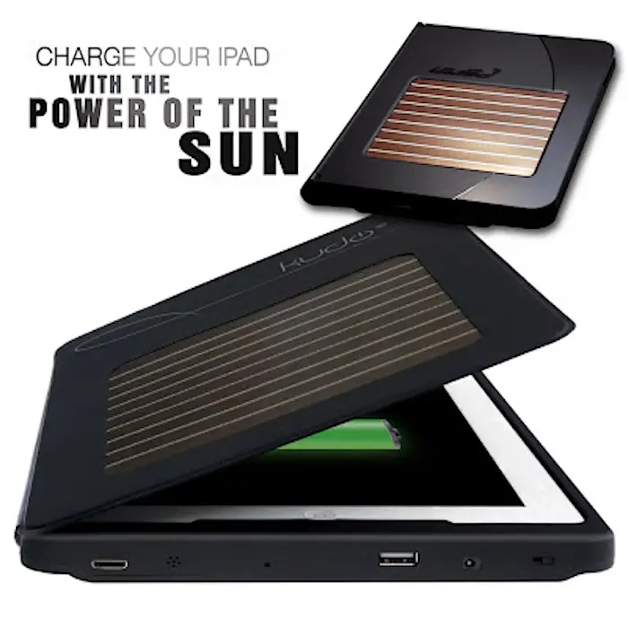 Solar powered charging iPad case