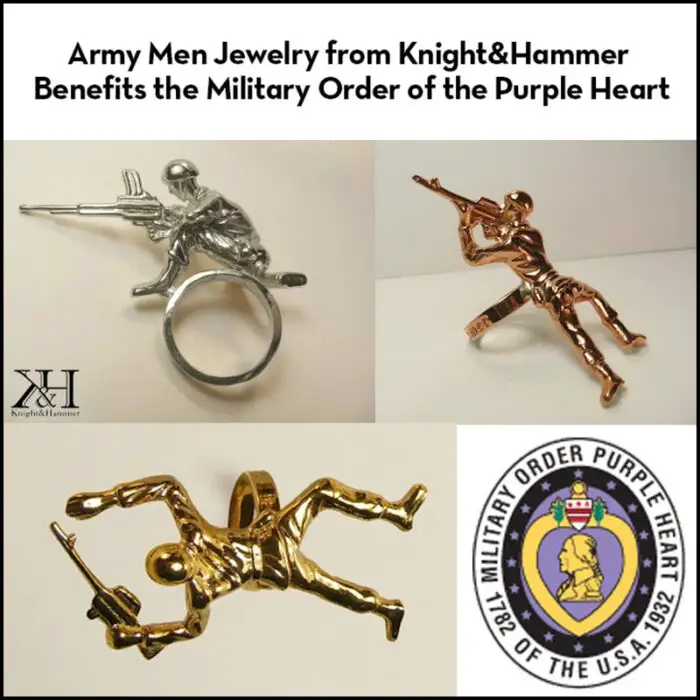 Read more about the article Army Men Jewelry from Knight&Hammer Benefits the Military Order of the Purple Heart.