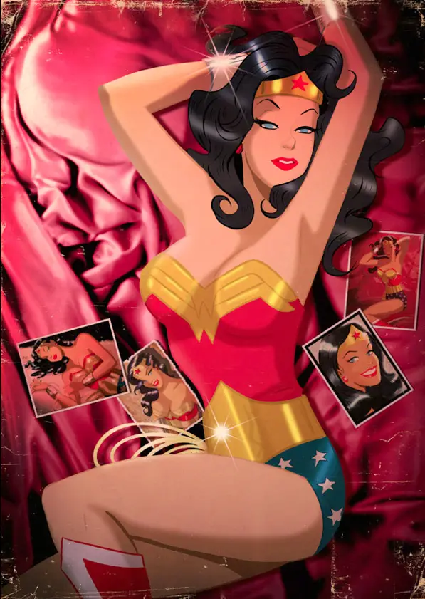 Read more about the article Fictional Magazine Covers Combine Retro Superheroes and Pin-Up Girls.