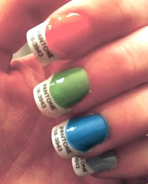 blue green pantone nails