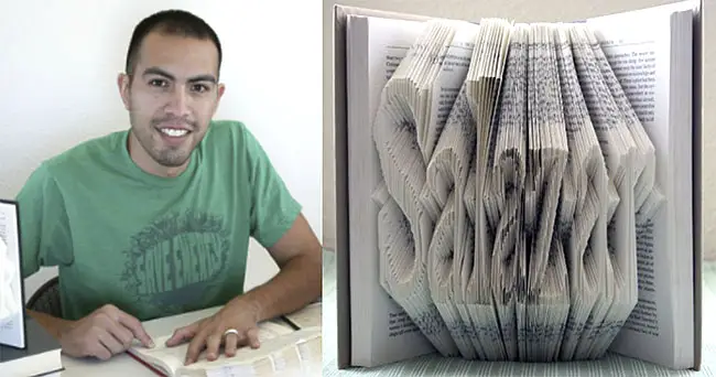 Isaac G. Salazar and his book art featuring his own surname