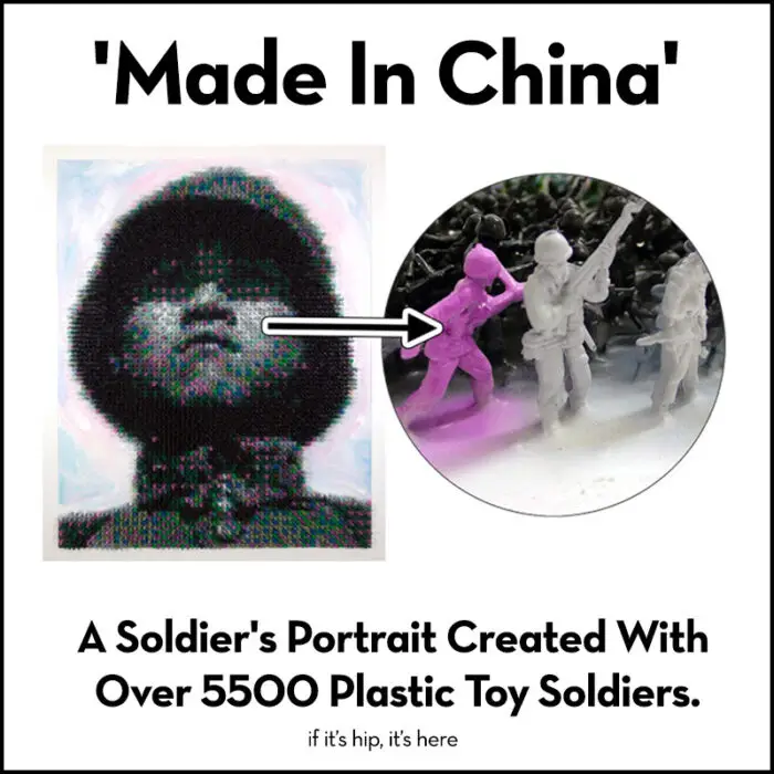 Read more about the article ‘Made In China’,  A Soldier’s Portrait Created With Over 5500 Plastic Toy Soldiers.