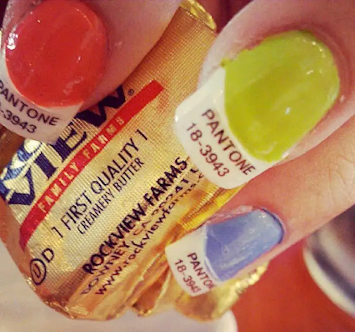 pantone chip mani
