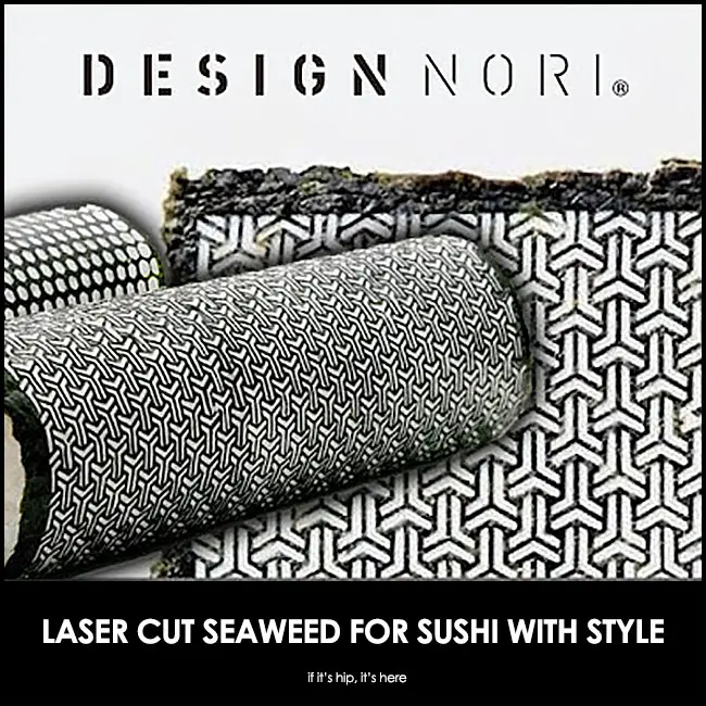 Read more about the article Sushi With Style. Laser Cut Designer Nori Created For Umino Seaweed Shop.