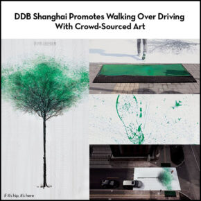 DDB Shanghai Promotes Walking Over Driving With Crowd-Sourced Art. Green Pedestrian Crossing for China’s Environmental Protection Foundation.