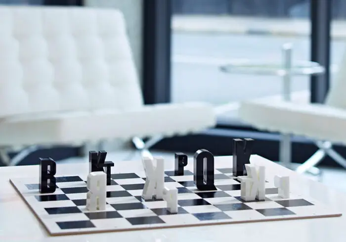 Read more about the article Typographic Chess Set by Hat Trick Design Is Letter Perfect.