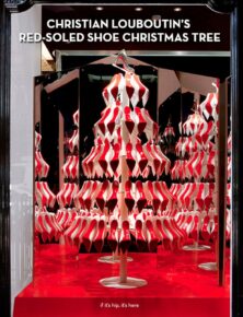 A Shoe Lovers’ Holiday Fantasy. Red-Soled Christmas Trees For Christian Louboutin Boutiques.