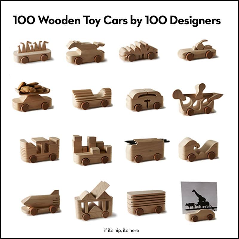 100 wooden toy cars by 100 designers