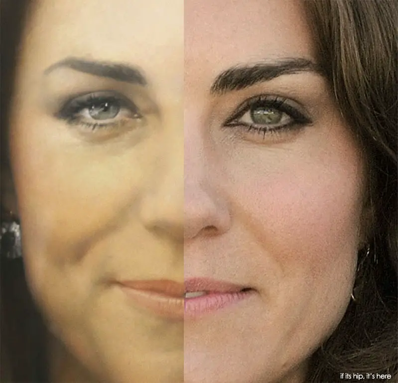 comparing kate middleton portrait with photo