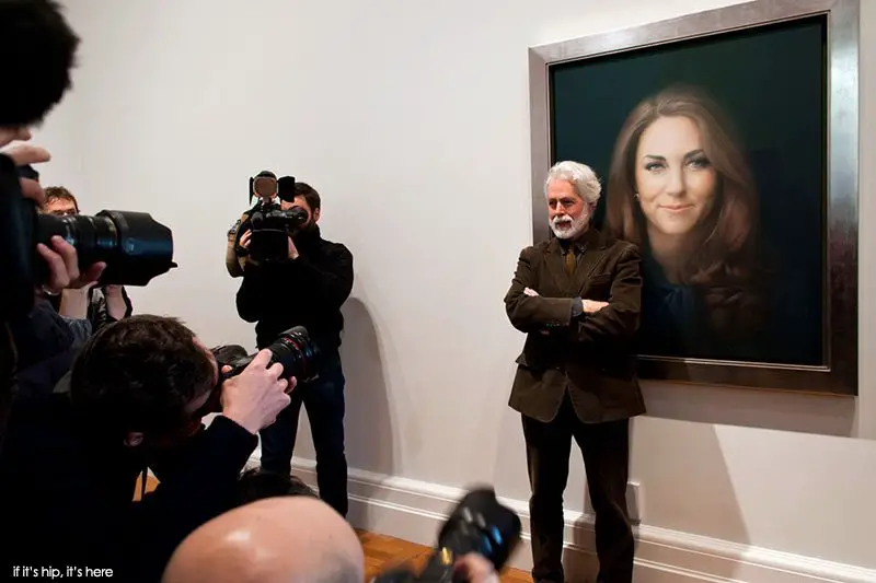 Artist Paul Emsley reveals Kate Middleton's Official portrait to the press in London