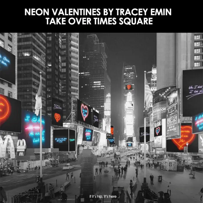 Read more about the article Neon Valentines By Tracey Emin Take Over New York’s Times Square.