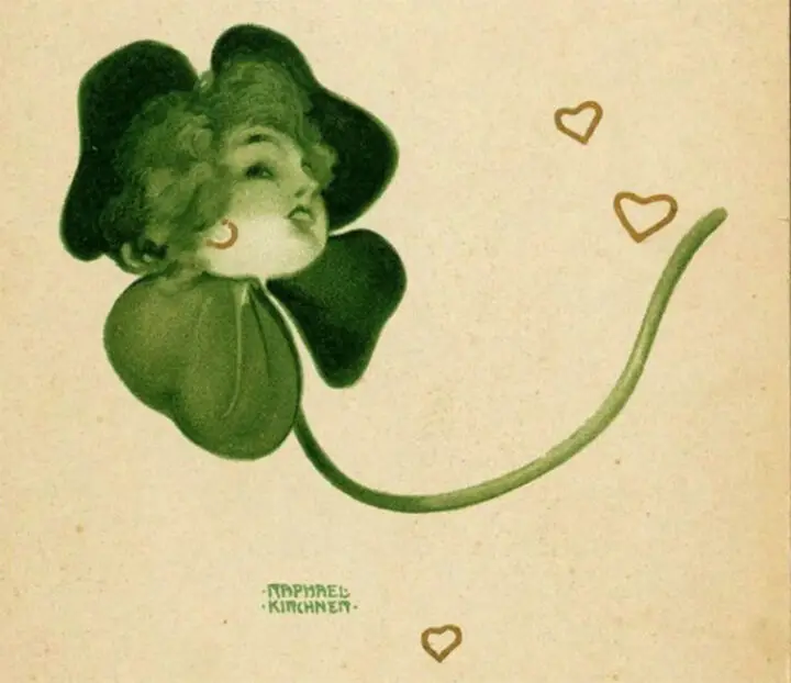 Art Nouveau Clovers by Raphael Kirchner In Honor of St. Patrick’s Day.