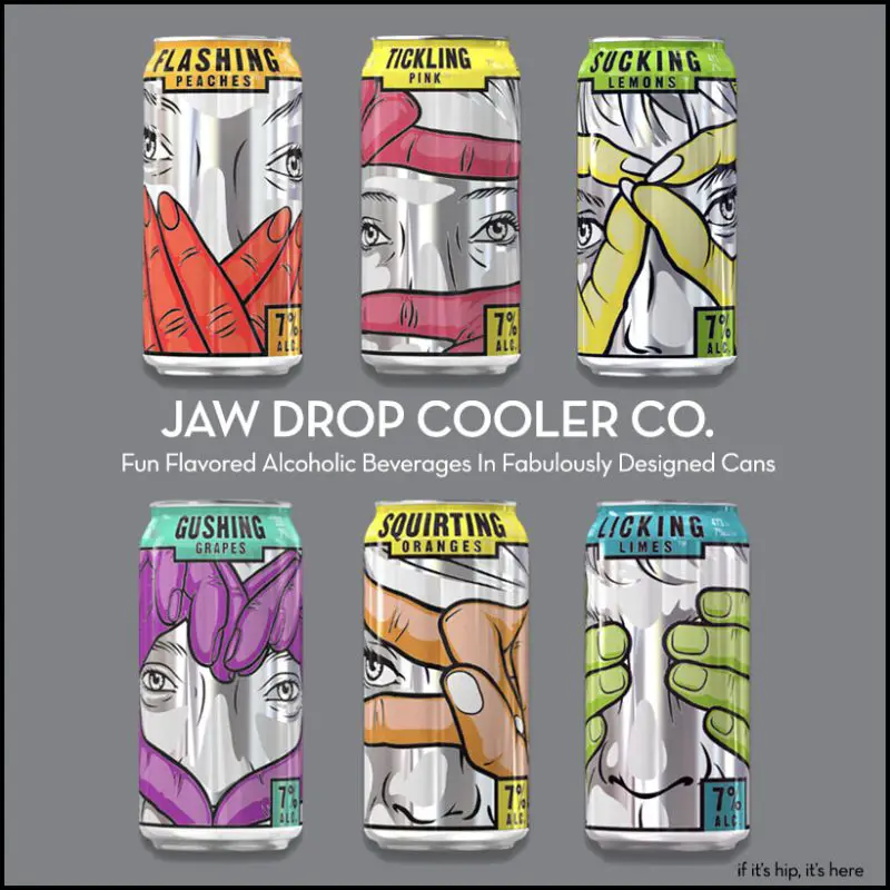 JAW DROP vodka cocktails can designs