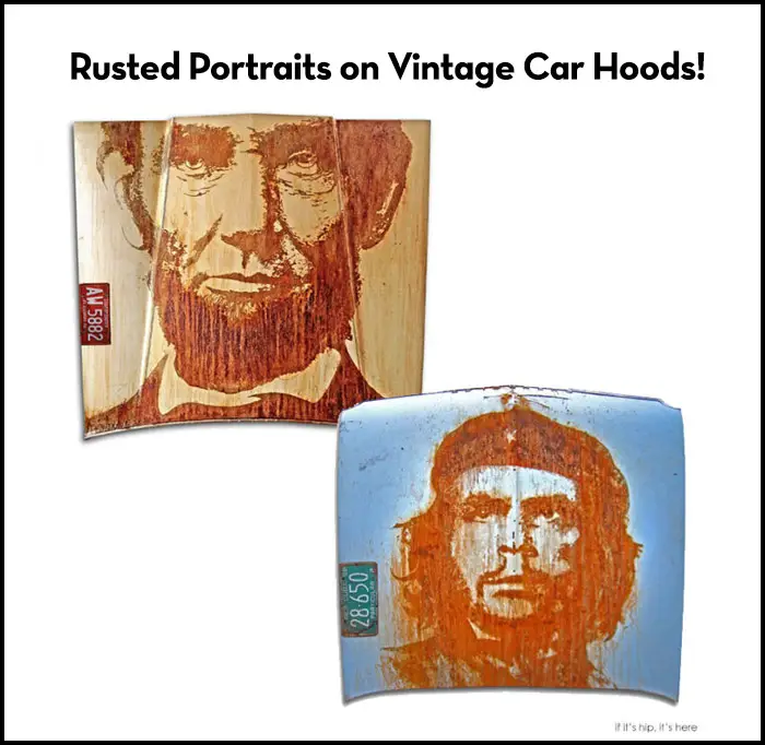 Read more about the article Rusted Portraits on Vintage Car Hoods by A Milwaukee Ad Agency Creative Director.