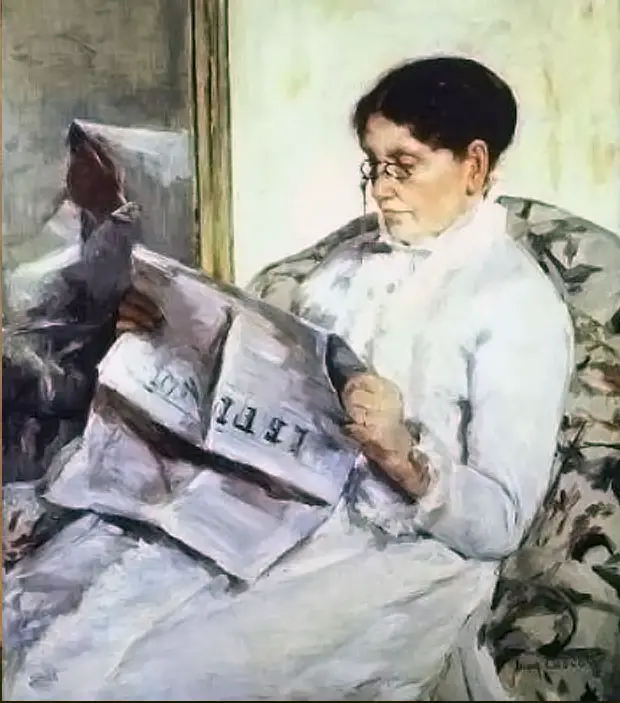 Mary Cassat, the Artist's Mother reading Le Figaro, 1878