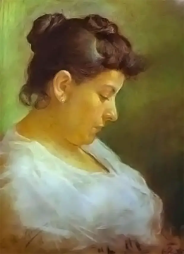 Pablo Picasso's painting of his Mom done in 1896