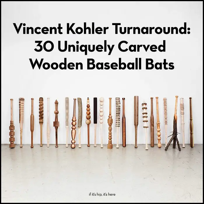 Read more about the article 30 Carved Wood Baseball Bats by Vincent Kohler in ‘Turnaround.’