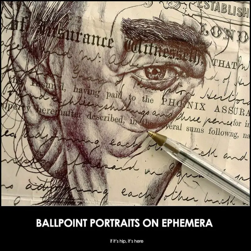 bic ballpoint pen portraits