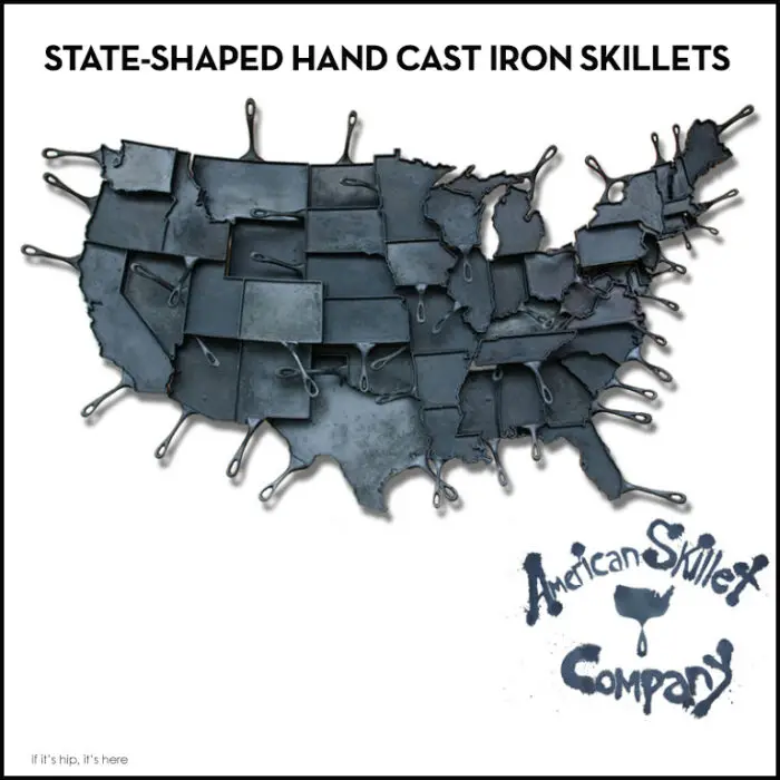 American Skillet Co State Shaped Cast Iron