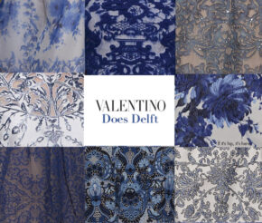 Dressing In Delft. Valentino’s New Women’s Dresses Take Cues From The Netherland’s Classic Blue & White Pattern.
