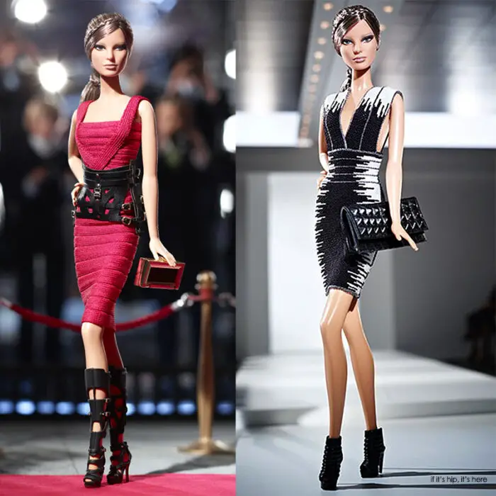 Read more about the article Barbie In Bandages and Bondage? Hervé Léger Dresses The Doll In Two Sexy Signature Outfits.