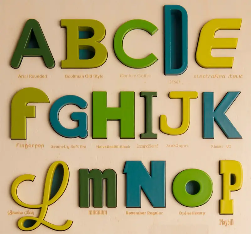 eco-friendly font puzzles