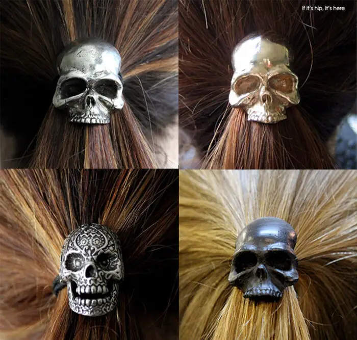 Read more about the article Handmade Skull Ponytail Holders by Michael R. Doyle of Moon Raven Designs Are Boo-tiful.