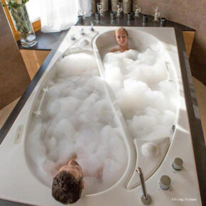 The Yin Yang Tub For Couples. Sensual Bathing Without Sharing That Pesky Dirty Bathwater.