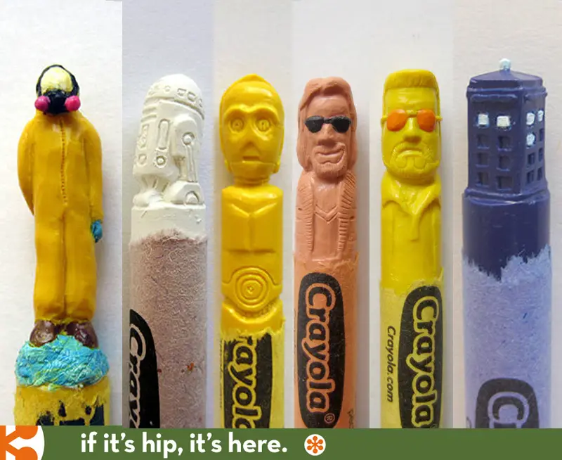 Pop Culture Carved Crayons