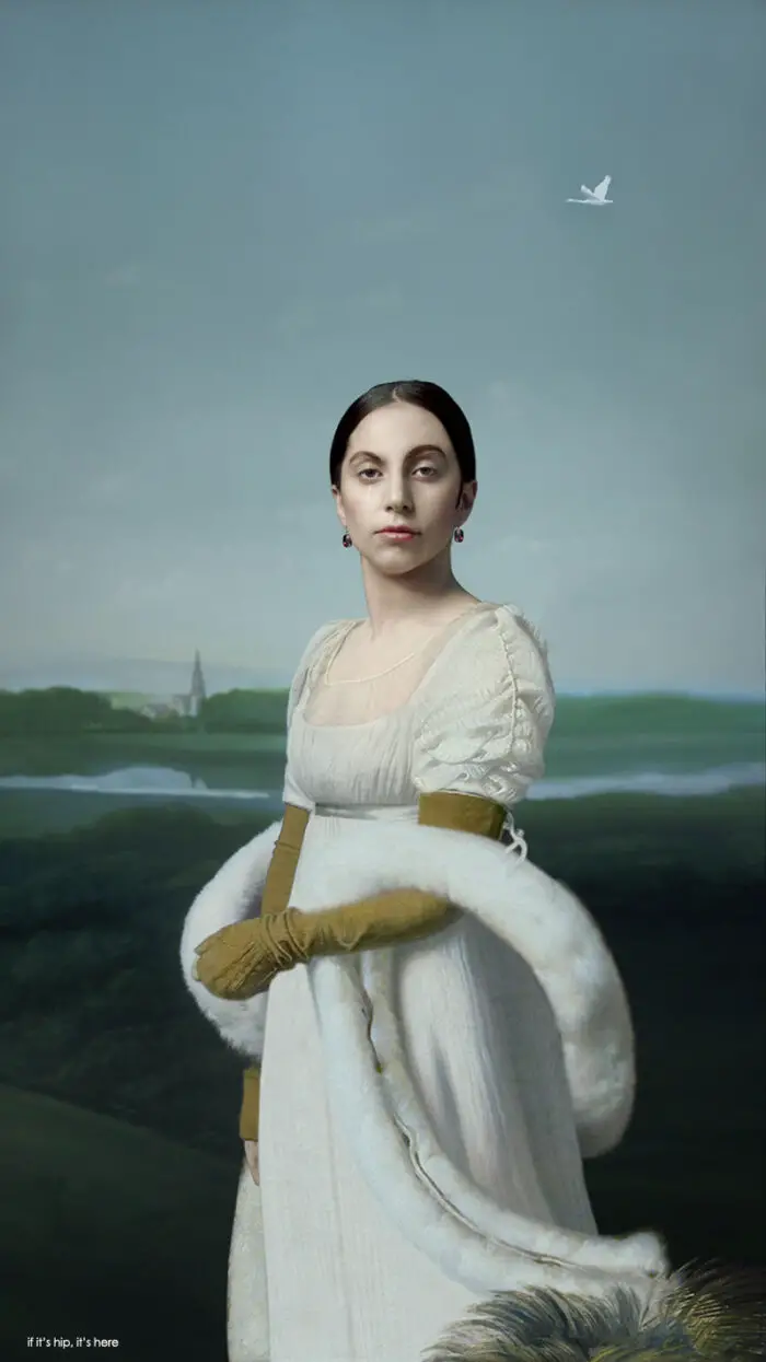 Lady Gaga ingres portrait by Robert Wilson 