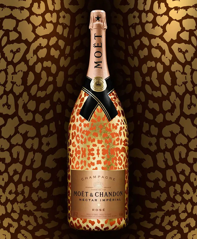 Moët's Luxury Leopard Methuselah nectar imperial rose