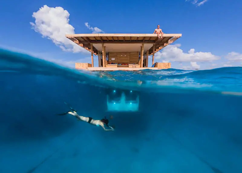 manta resort underwater room 