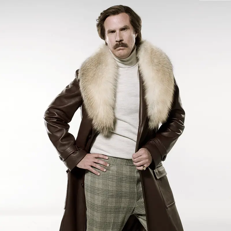 RON BURGUNDY ANCHORMAN 2 REPLICA LEATHER COAT