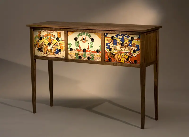 console table made from old pinball machine