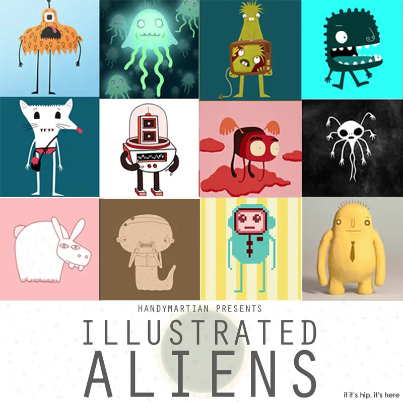12 months of illustrated aliens