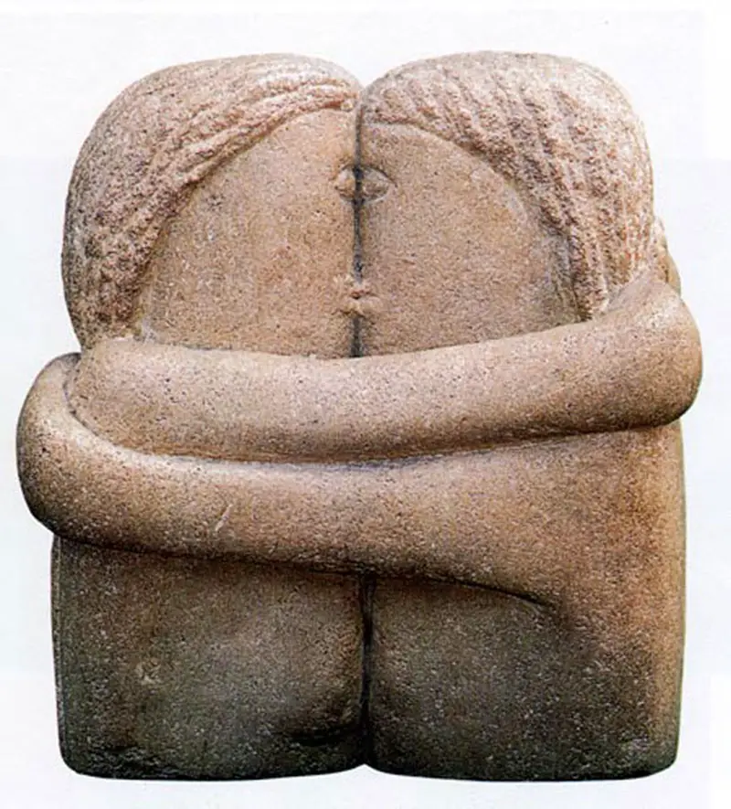 Constantin Brancusi, The Kiss, plaster, 1907-1910