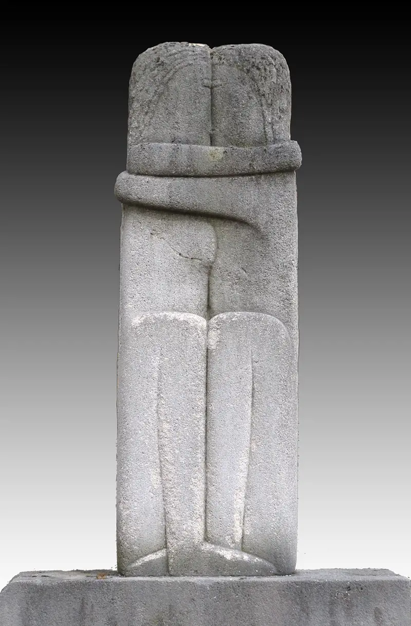 Constantin Brancusi, The Kiss, Stone, 1907-1910