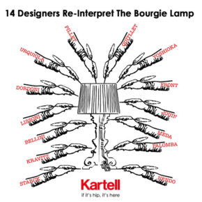 Kartell Bourgie Lamp Reimagined by 14 Designers for the 10th Anniversary.