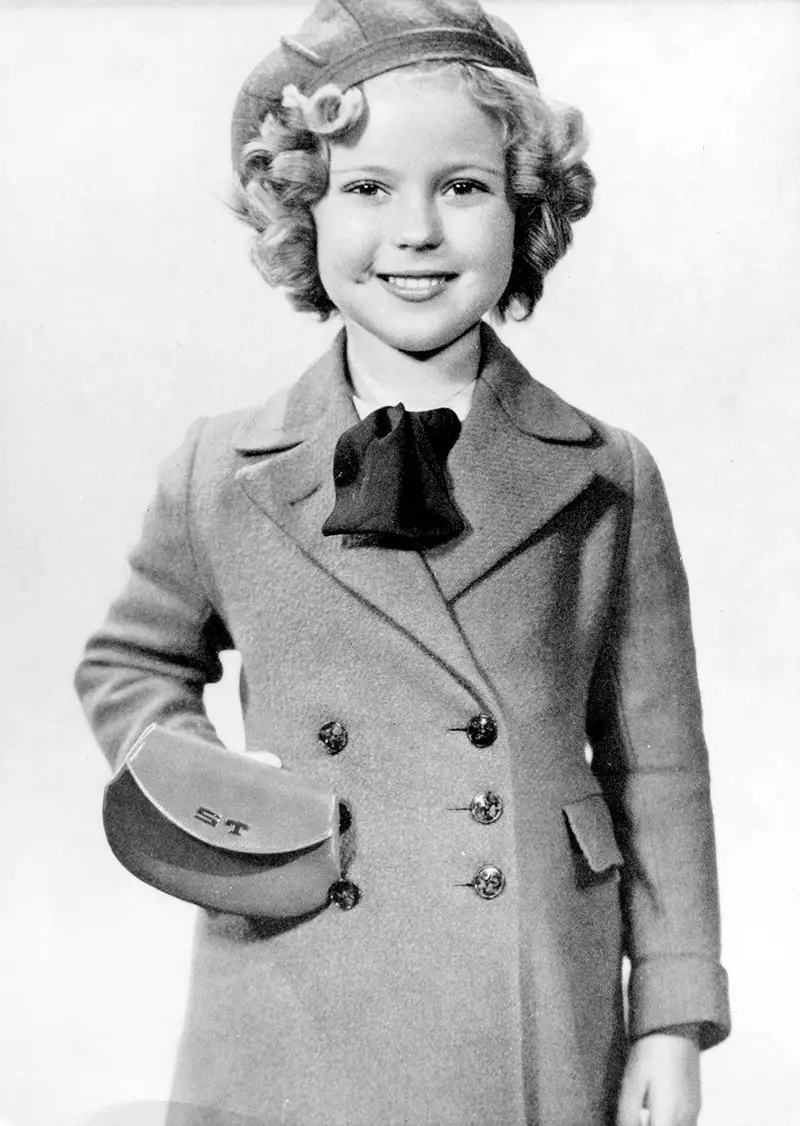 shirley temple with monogram initial purse